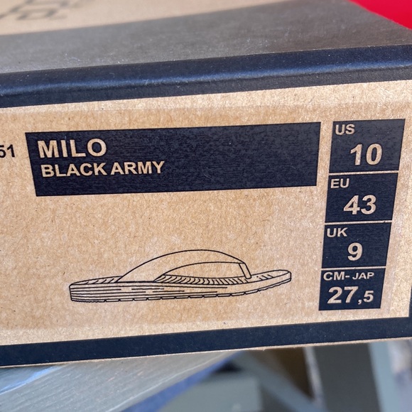 Hey Dude Milo Black Army Mens Sandals Flip Flops size US 10 - Picture 3 of 9